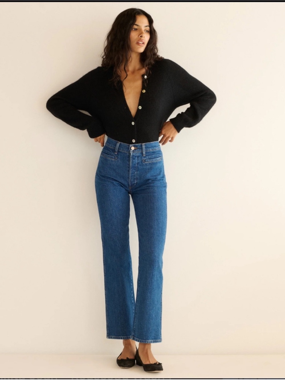 Doen NEW Nikita jeans Rousseau wash organic cotton straight leg button fly fall